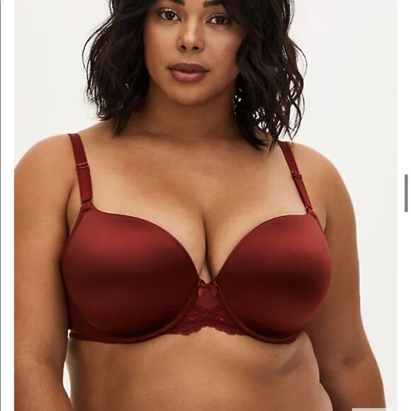 torrid Other - BURGUNDY RED SHINE 360° BACK SMOOTHING™ PUSH-UP T-SHIRT BRA- out of stock